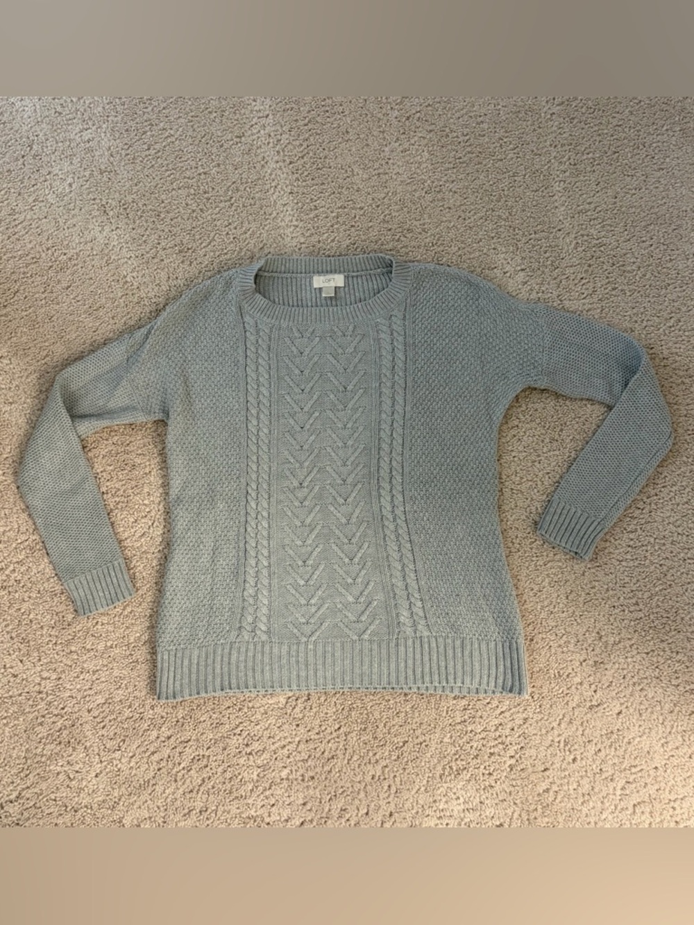 LOFT Outlet grey knit sweater crew neck